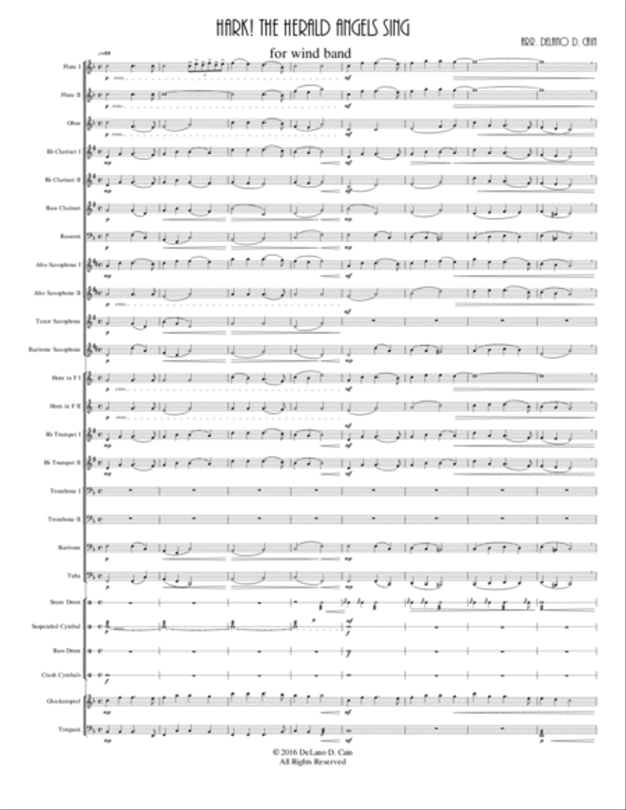 Hark! The Herald Angels Sing Concert Band scores gallery preview page 1
