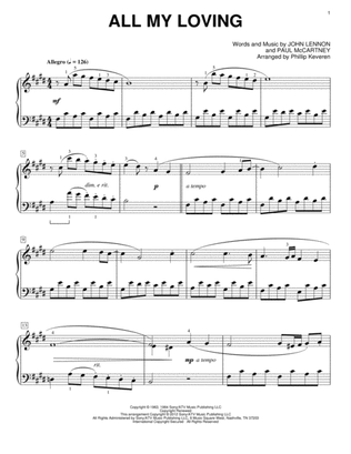All My Loving [Classical version] (arr. Phillip Keveren)