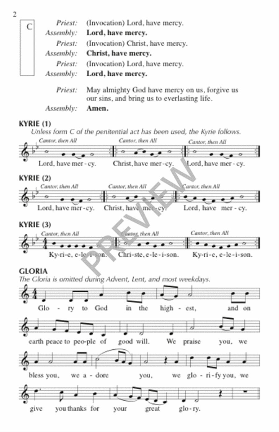 A Community Mass - Assembly Edition A Community Mass - Assembly Edition Unison Choir scores gallery preview page 3