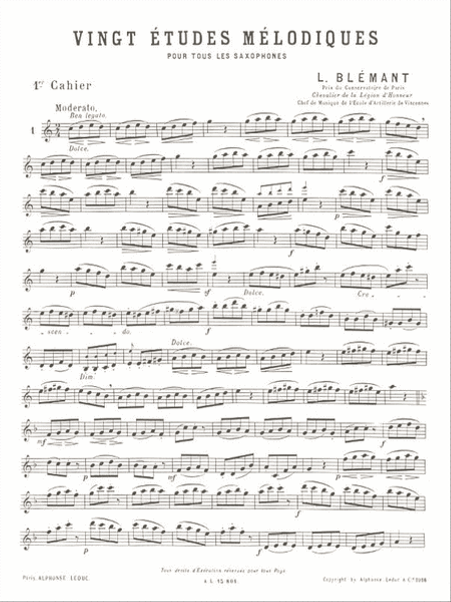 20 Etudes Melodiques pour tous les Saxophones - Volume 1 Saxophone Solo scores gallery preview page 2