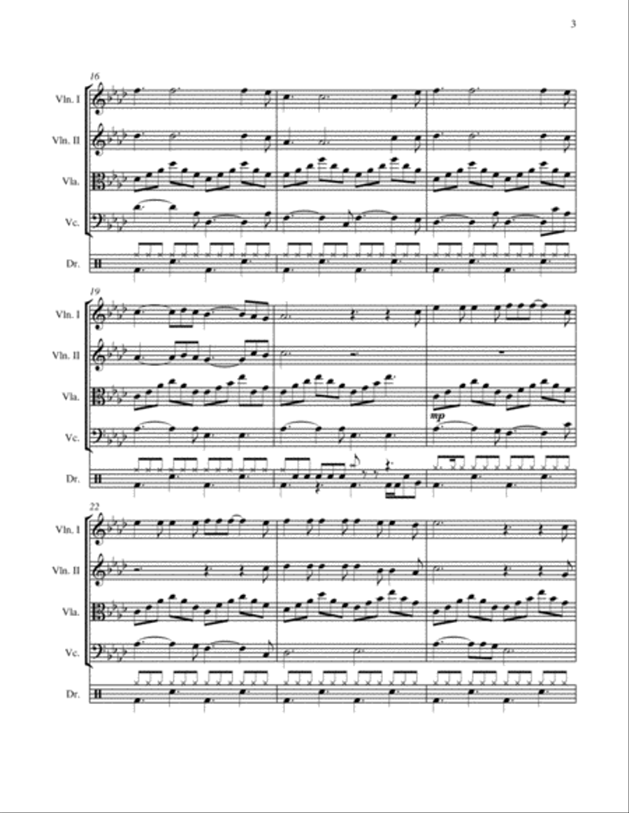 Hallelujah String Quartet scores gallery preview page 6