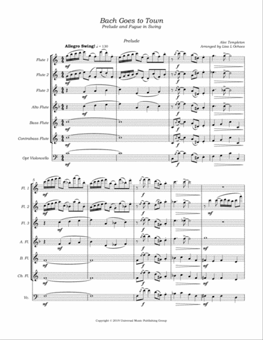 Bach Goes To Town Flute Choir scores gallery preview page 5