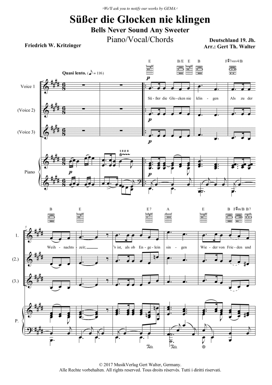 Bells Never Sound Any Sweeter Voice scores gallery preview page 1