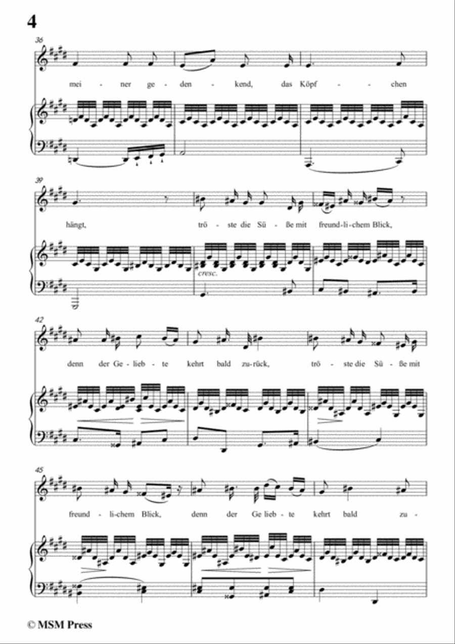 Schubert-Liebesbotschaft,from 'Schwanengesang(Swan Song)',D.957 No.1,in E Major Voice scores gallery preview page 6