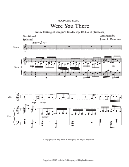 Were You There (Violin and Piano Duet) image number null