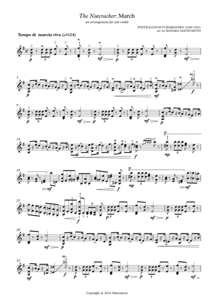 The Nutcracker - March (arr. for solo violin)