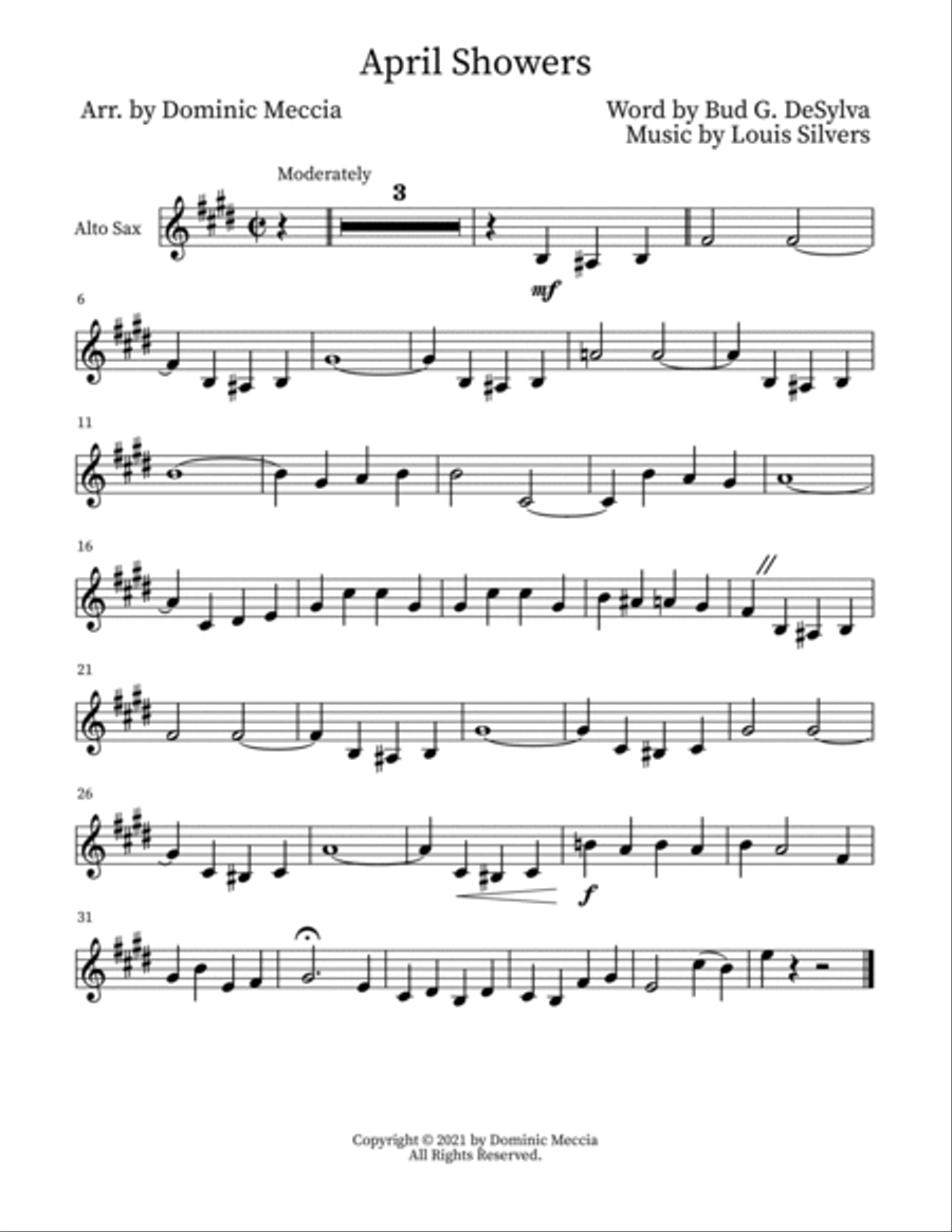 April Showers Alto Saxophone scores gallery preview page 3