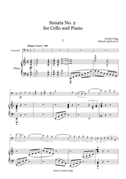 Sonata No 2 for Cello and Piano