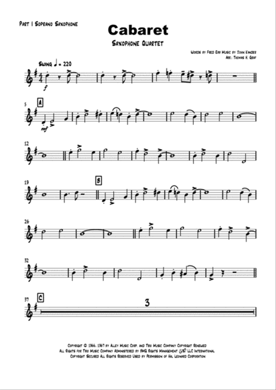 Cabaret Woodwind Quartet scores gallery preview page 3