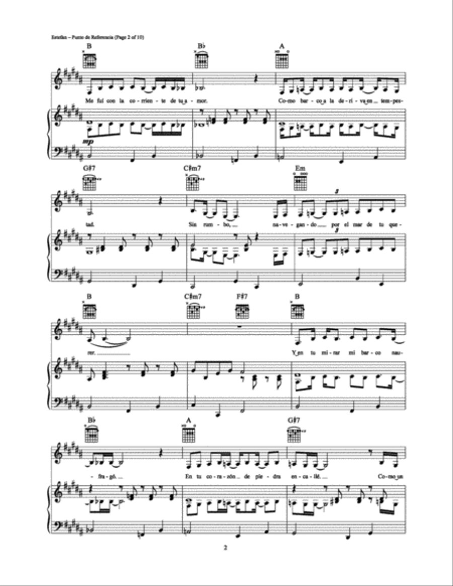 Punto de Referencia Punto de Referencia Piano, Vocal, Guitar scores gallery preview page 2
