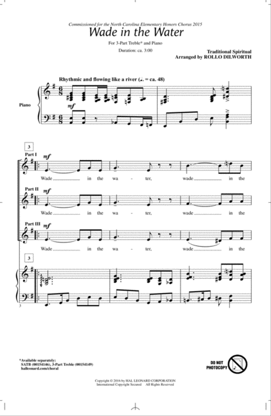 Wade In The Water 3-Part scores gallery preview page 1