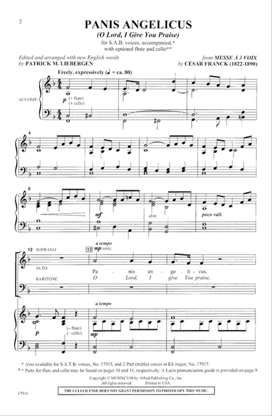 Panis Angelicus 3-Part scores gallery preview page 2