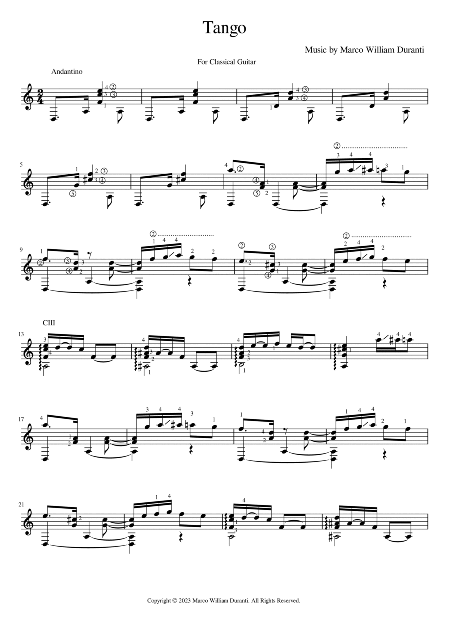 Tango Tango Acoustic Guitar scores gallery preview page 1