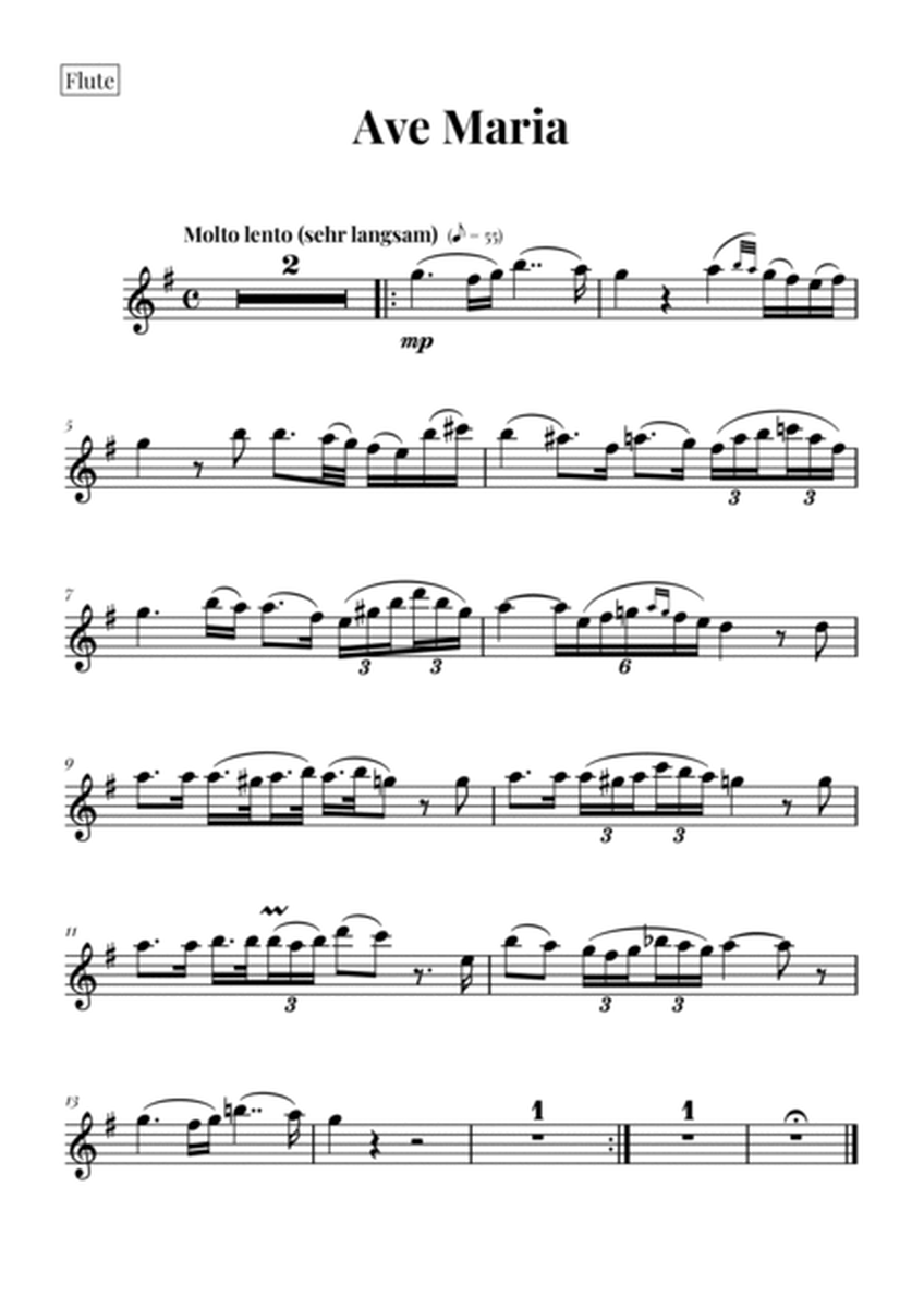 Ave Maria by Schubert for Woodwind Trio (Flute, Oboe, Clarinet) with Piano image number null