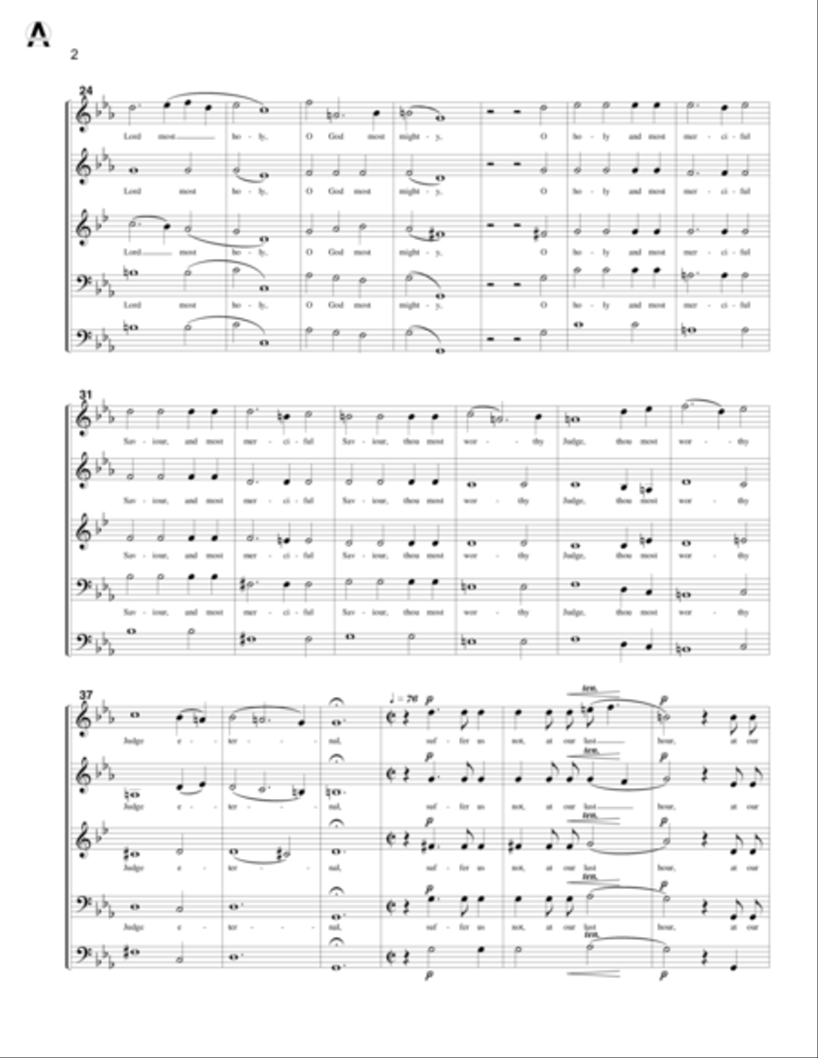 Thou knowest Lord Thou knowest Lord Brass Quintet scores gallery preview page 4