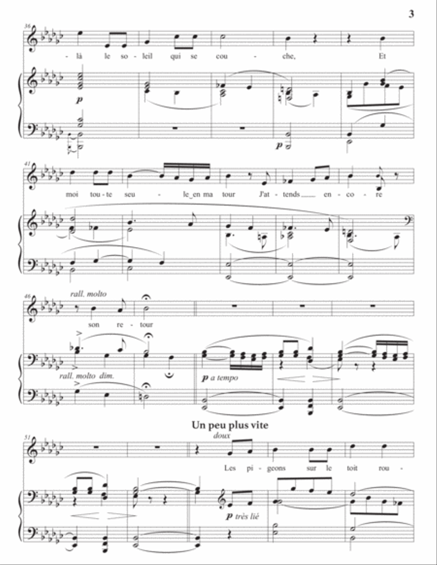 DUPARC: Au pays où se fait la guerre (transposed to E-flat minor) Voice scores gallery preview page 4