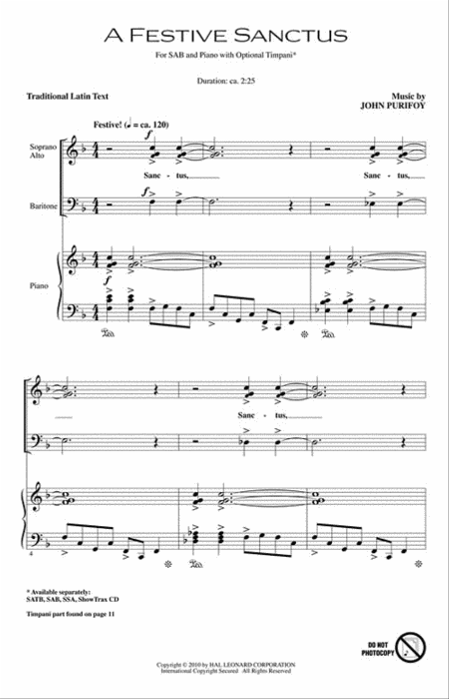 A Festive Sanctus 3-Part scores gallery preview page 2
