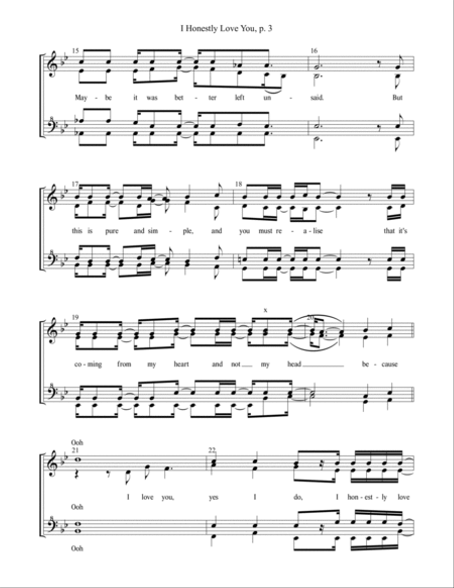 I Honestly Love You SSAA scores gallery preview page 3