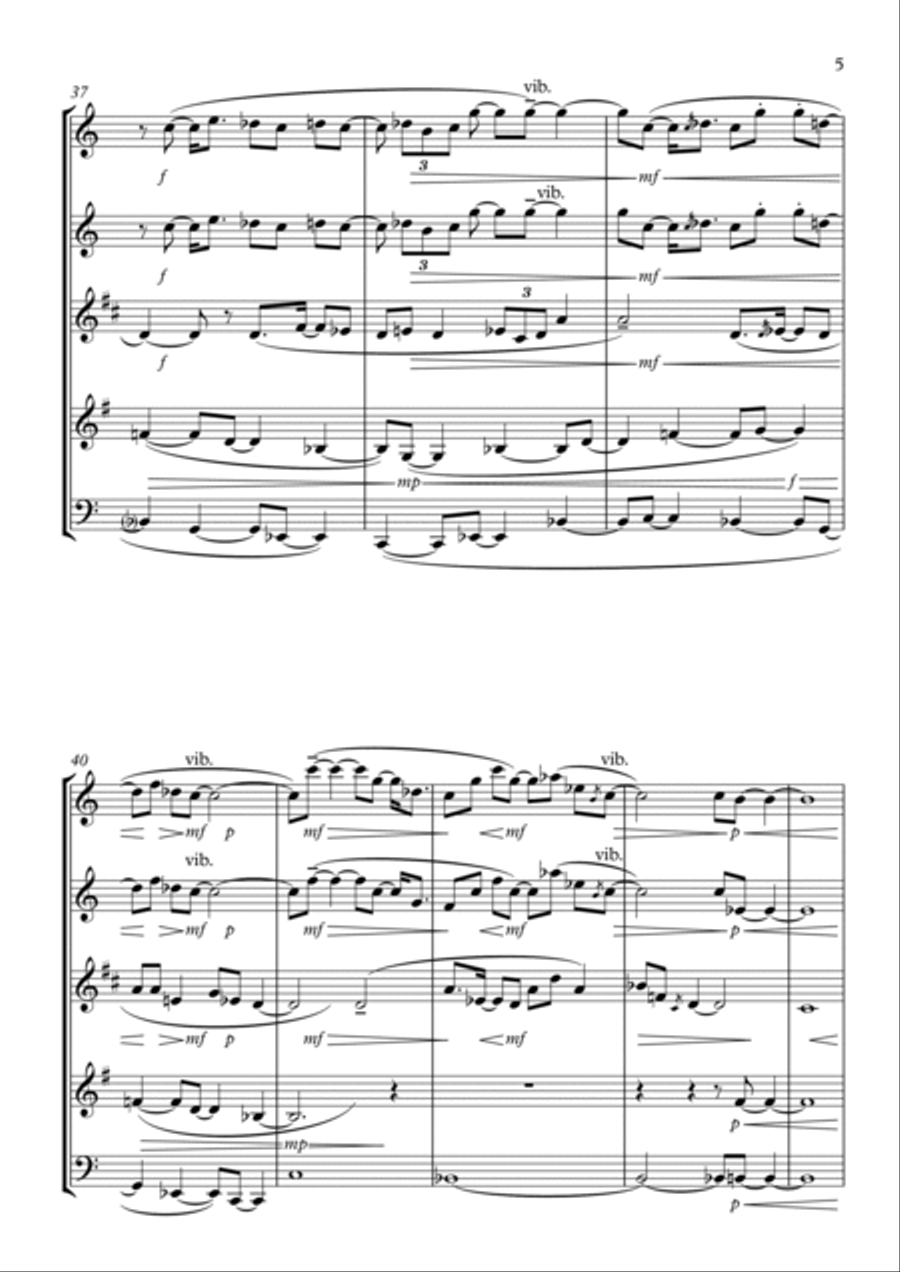 Essência musical dos meus versos inúteis Woodwind Quintet scores gallery preview page 5