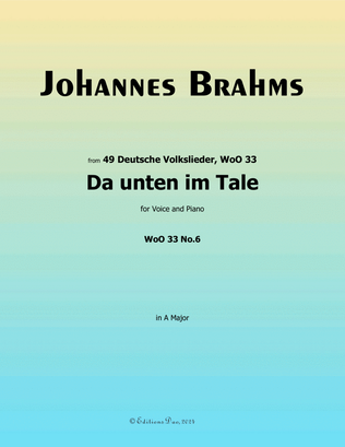 Da unten im Tale, by Brahms, in A Major