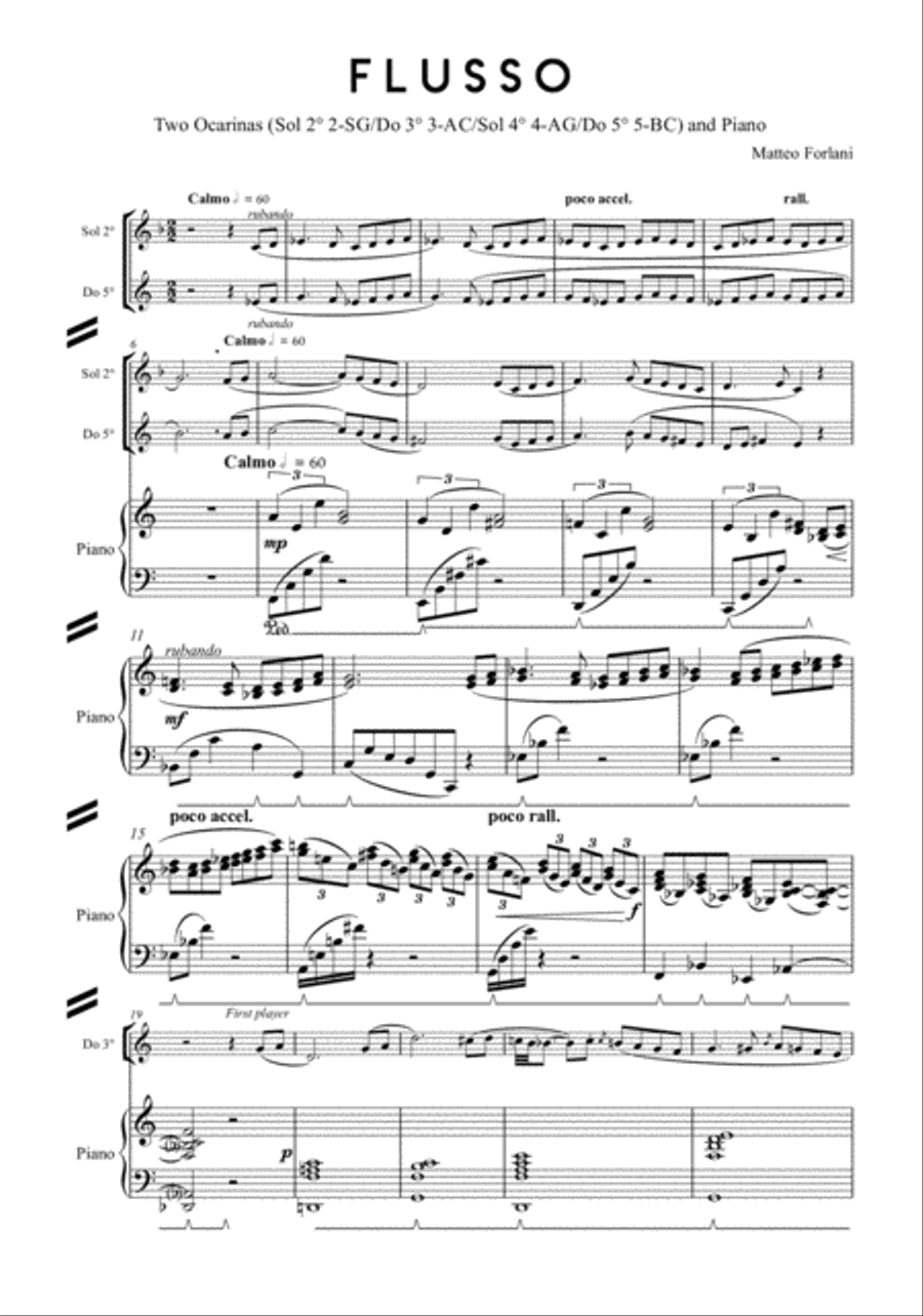 FLUSSO: Two ocarinas and piano