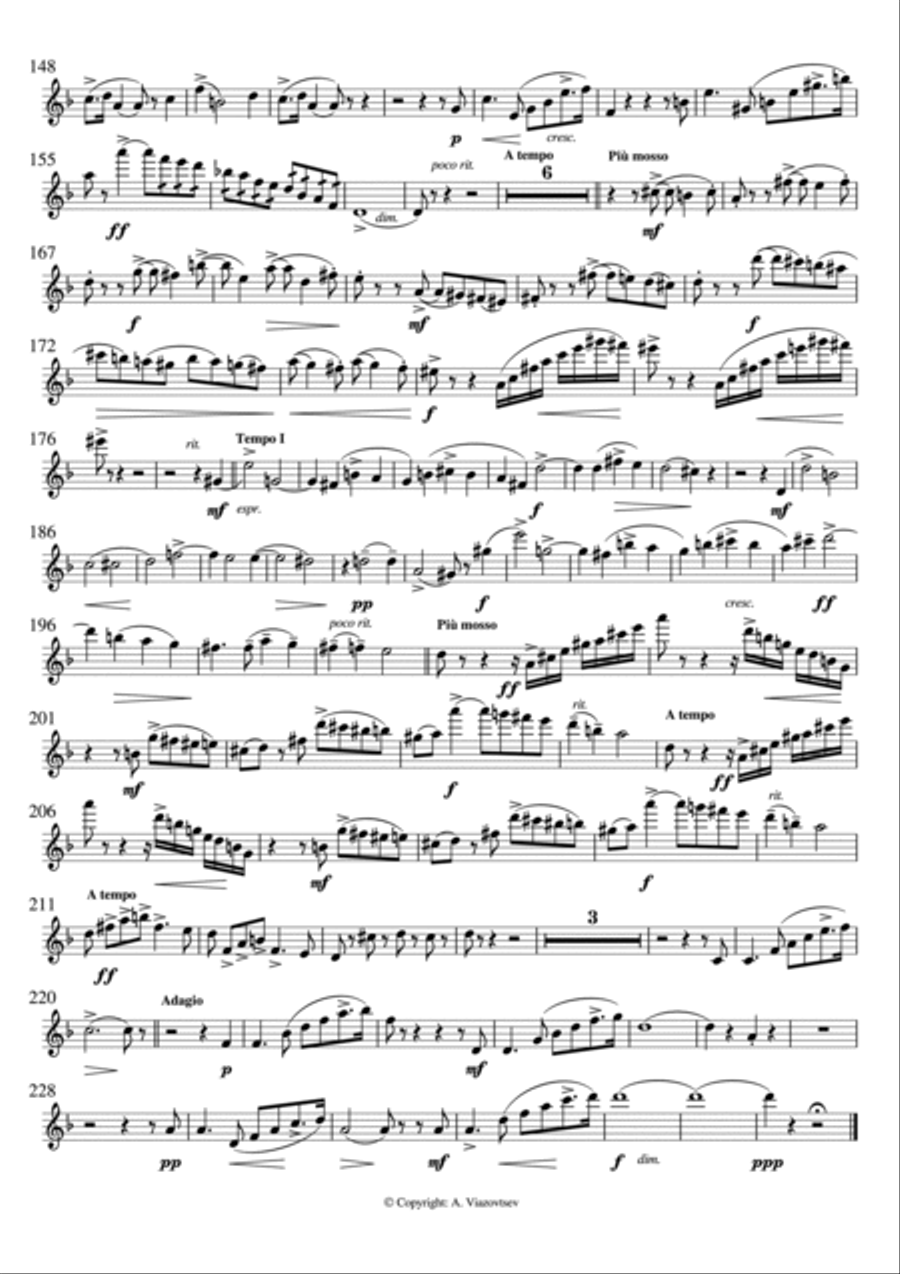 A. Arensky - Piano Trio No. 1, op. 32 Woodwind Duet scores gallery preview page 5