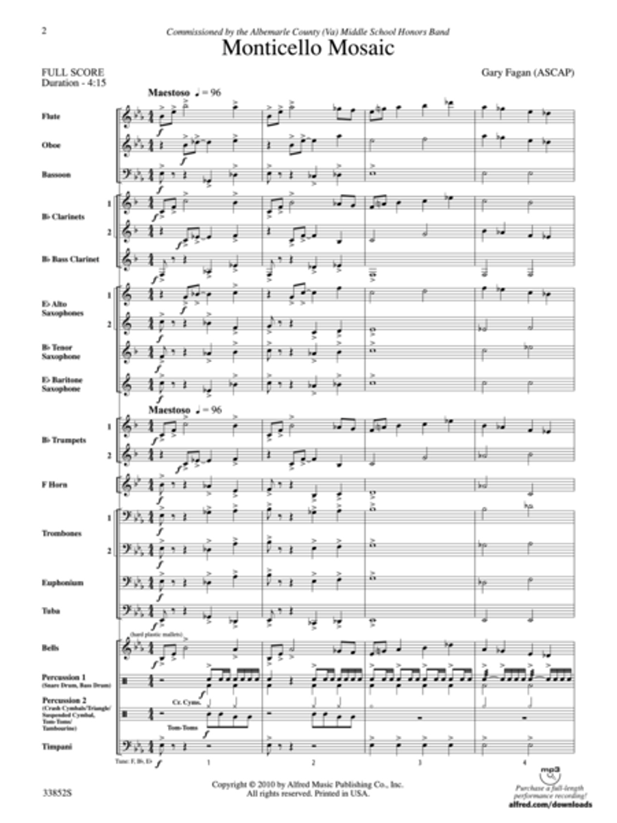 Monticello Mosaic Concert Band scores gallery preview page 2