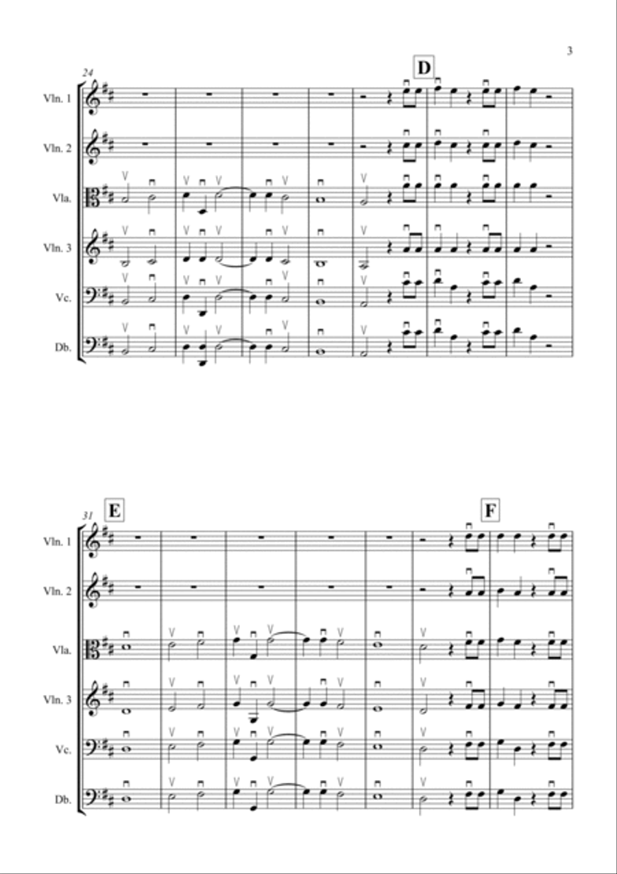 Hallelujah Chorus for String Orchestra String Quartet scores gallery preview page 3