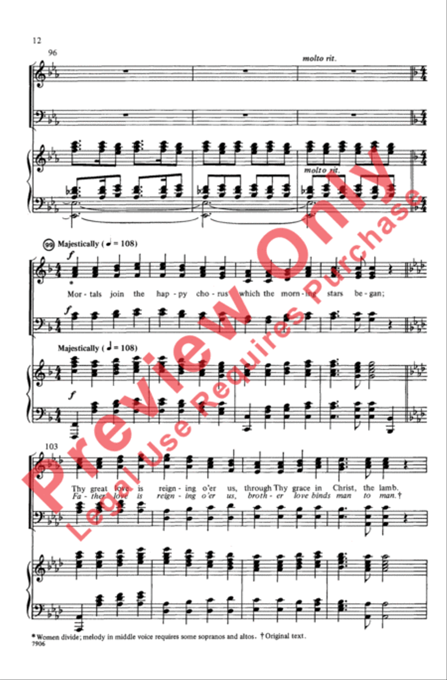 Joyful, Joyful, We Adore Thee 4-Part scores gallery preview page 11