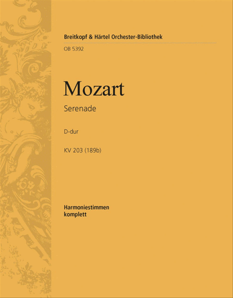 Book cover for Serenade in D major K. 203 (189b)