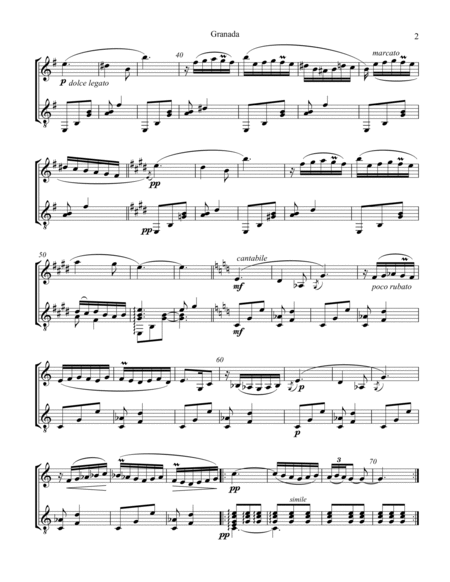 5 pieces by Albéniz for violin and guitar (Granada, Sevilla, Córdoba, Cadiz, Rumores de la Caleta) image number null