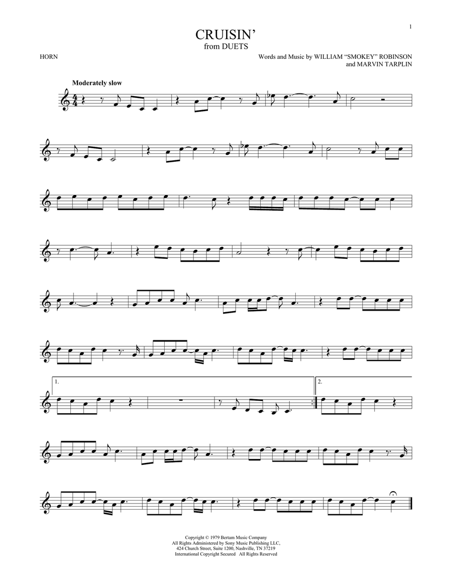 Cruisin' Cruisin' Horn Solo scores gallery preview page 1