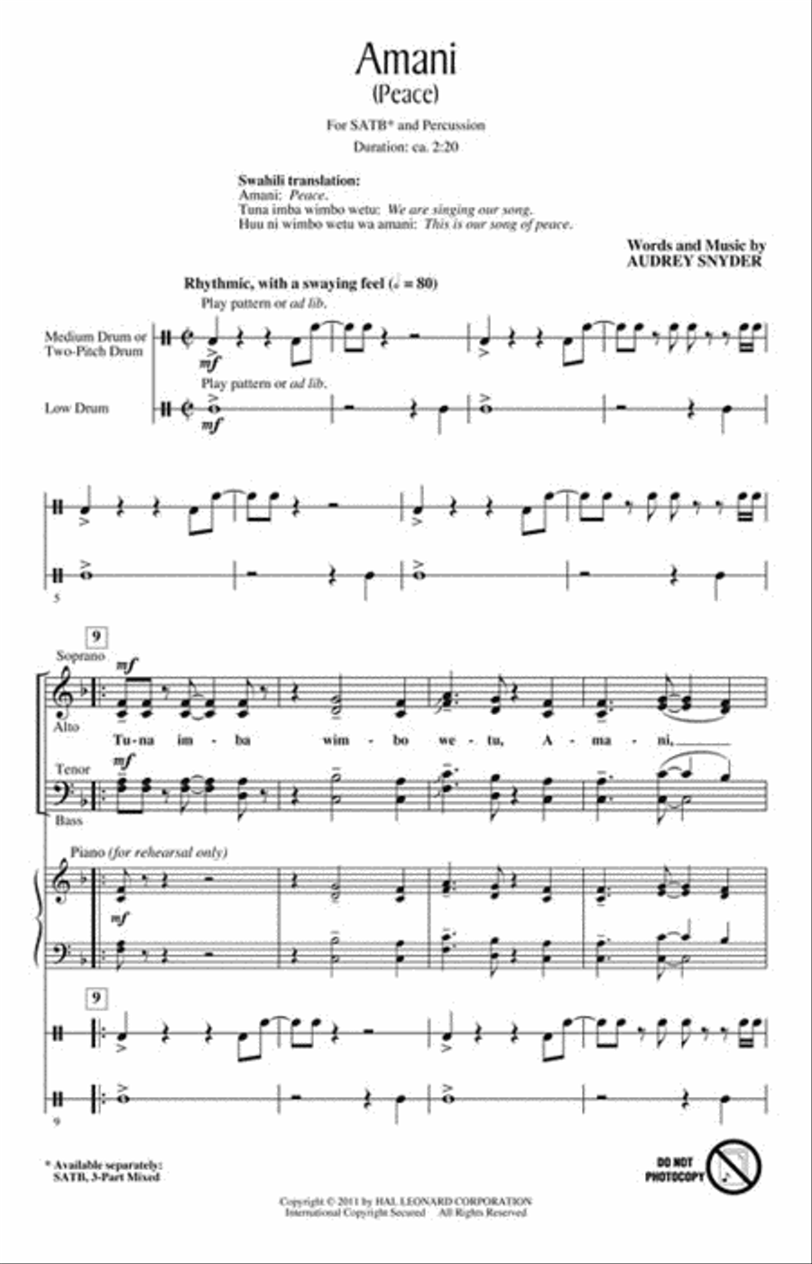 Amani 4-Part scores gallery preview page 2