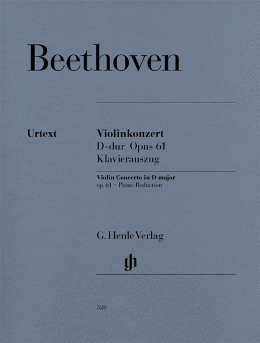 Book cover for Concerto D major for Violin and Orchestra op. 61