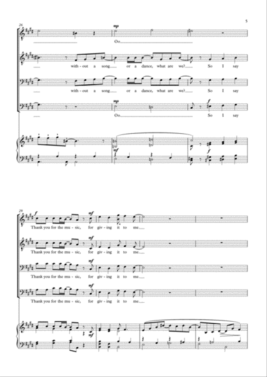 Thank You For The Music Thank You For The Music TTBB scores gallery preview page 5