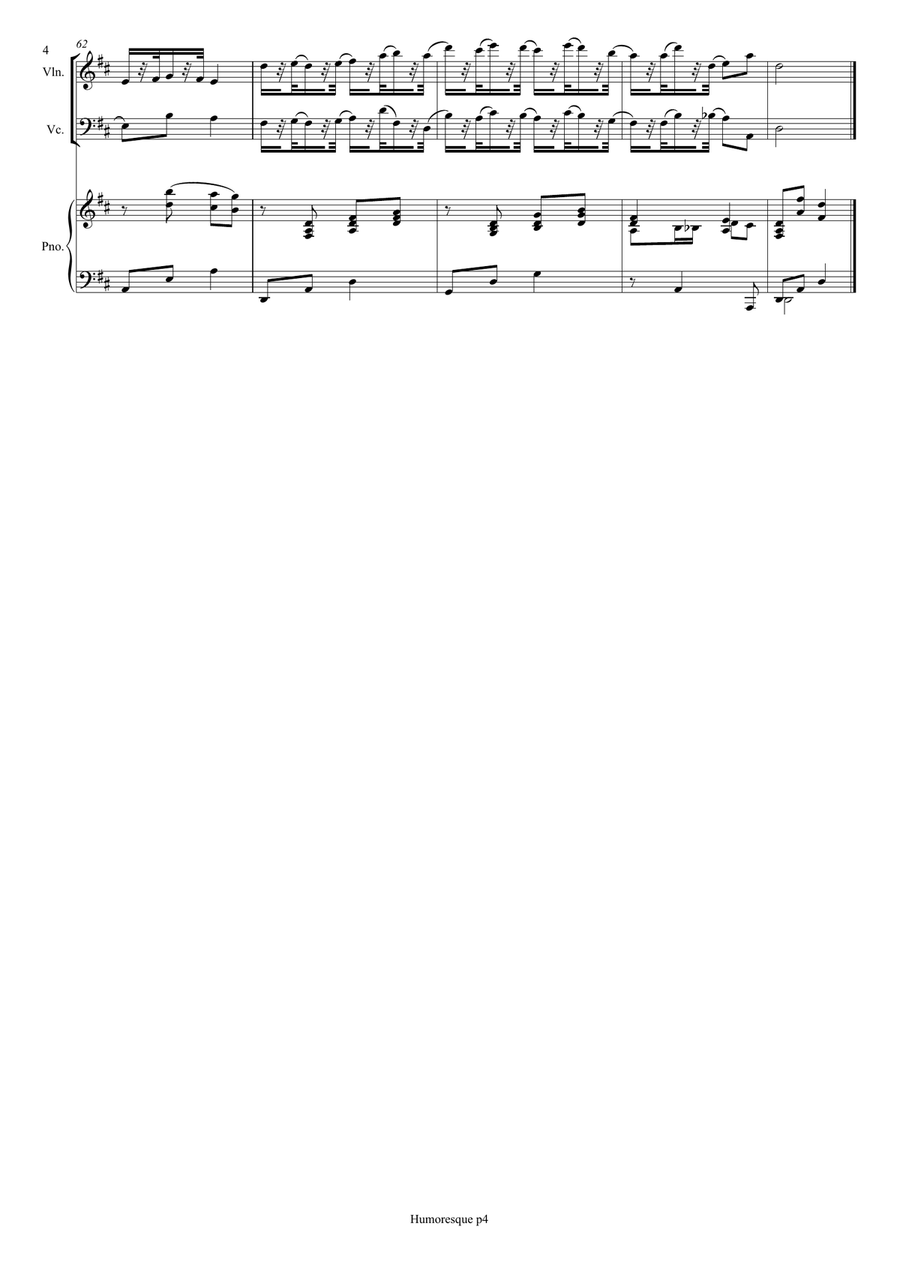 Humoresque - for violin, cello and piano Piano Trio scores gallery preview page 4