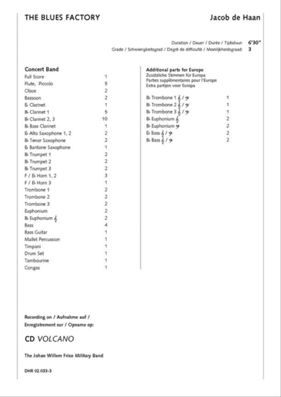 The Blues Factory The Blues Factory Concert Band scores gallery preview page 2