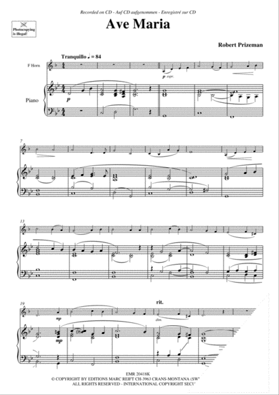 Ave Maria Horn scores gallery preview page 3
