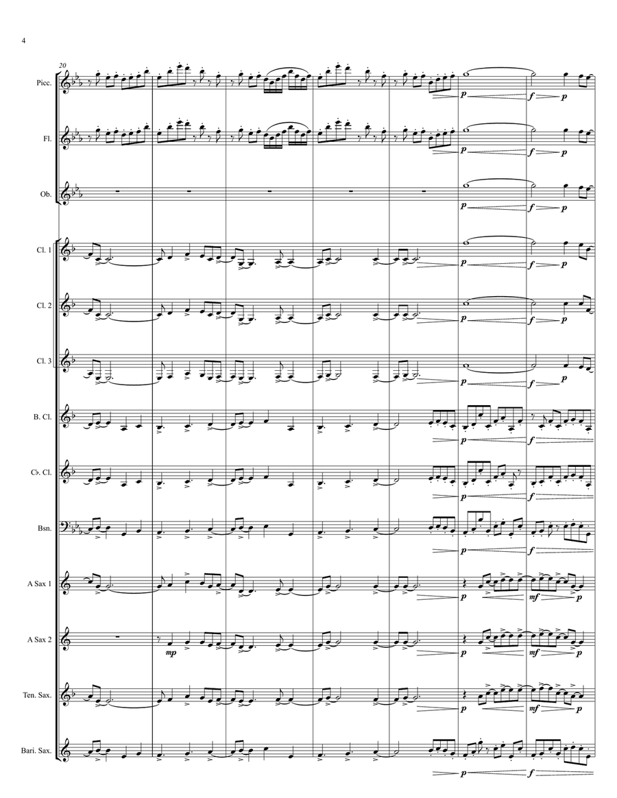 3 Sketches for Woodwind Ensemble: Movement 2 - Children Playing Beside the Pool Woodwind Ensemble scores gallery preview page 5