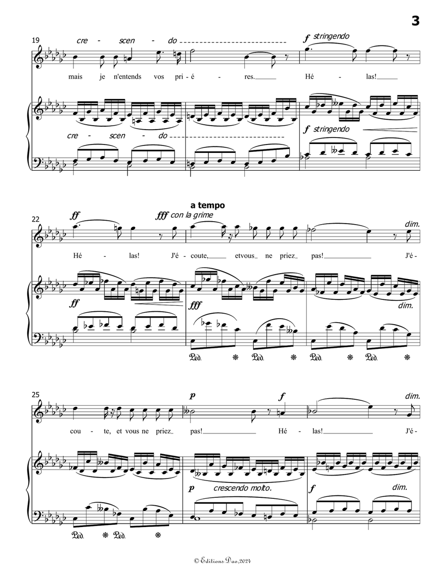 Vous Ne Priez Pas, by Bizet, in e flat minor Voice scores gallery preview page 5