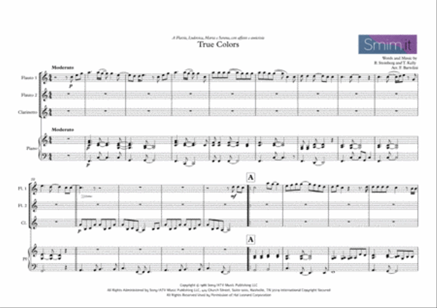 True Colors True Colors Woodwind Duet scores gallery preview page 1