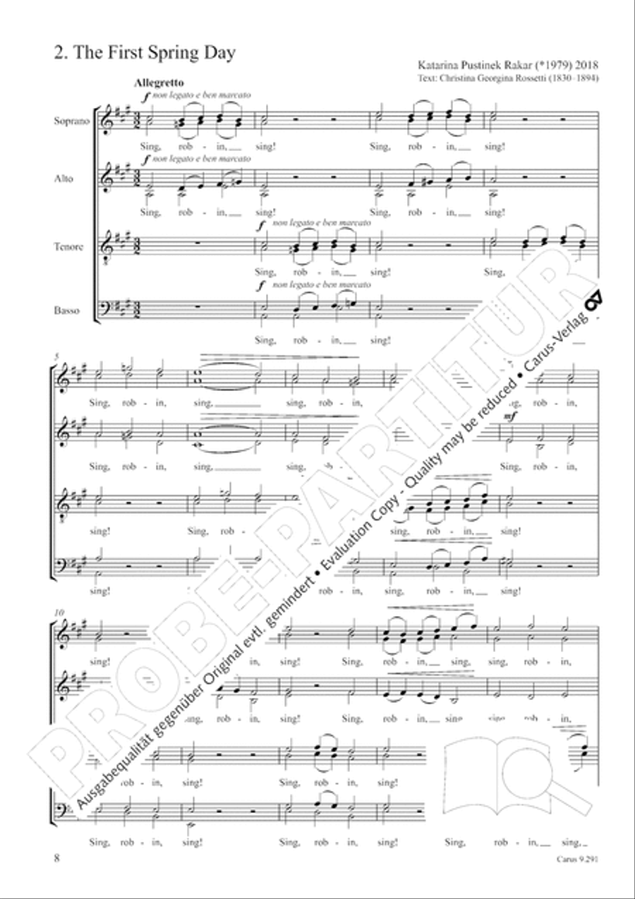 Two Songs of Spring SSAATTBB scores gallery preview page 9