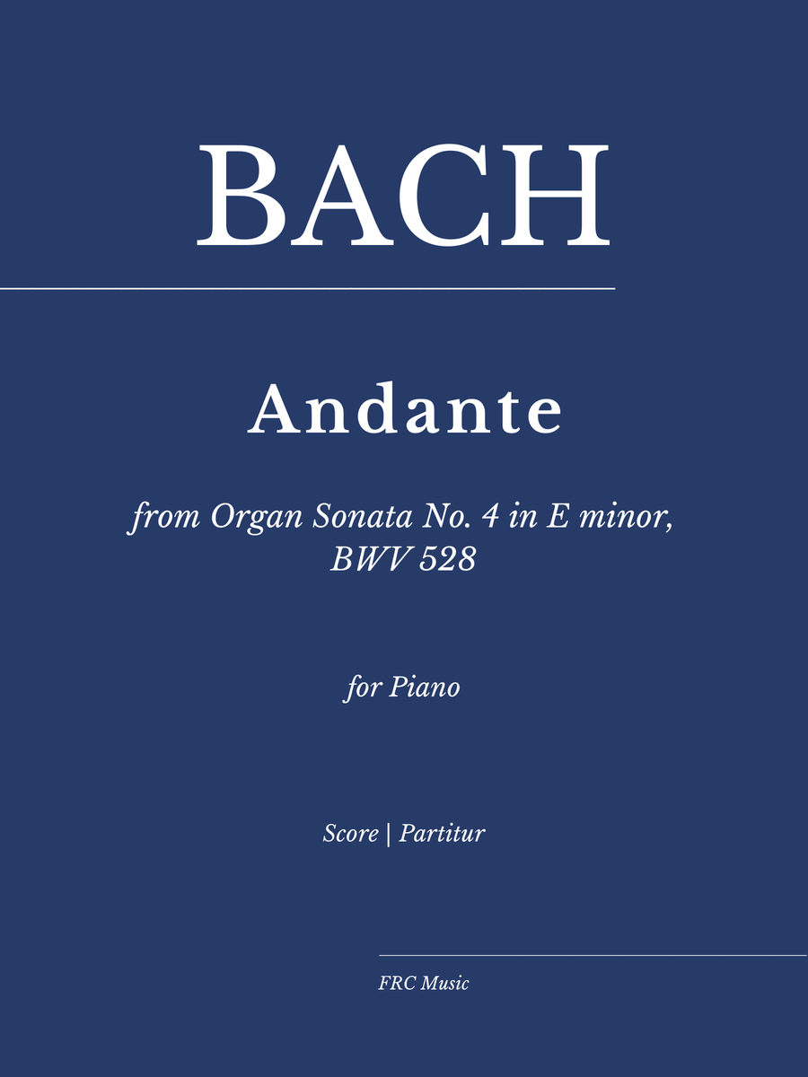 Bach: Andante from Organ Sonata No. 4, BWV 528: II. Andante [Adagio] Organ scores gallery preview page 1