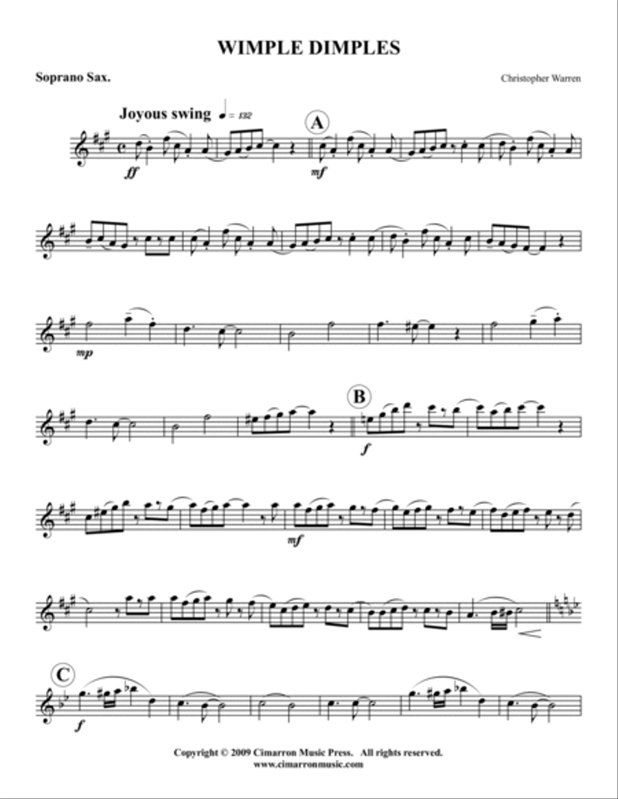 Wimple Dimple Saxophone Quartet scores gallery preview page 4