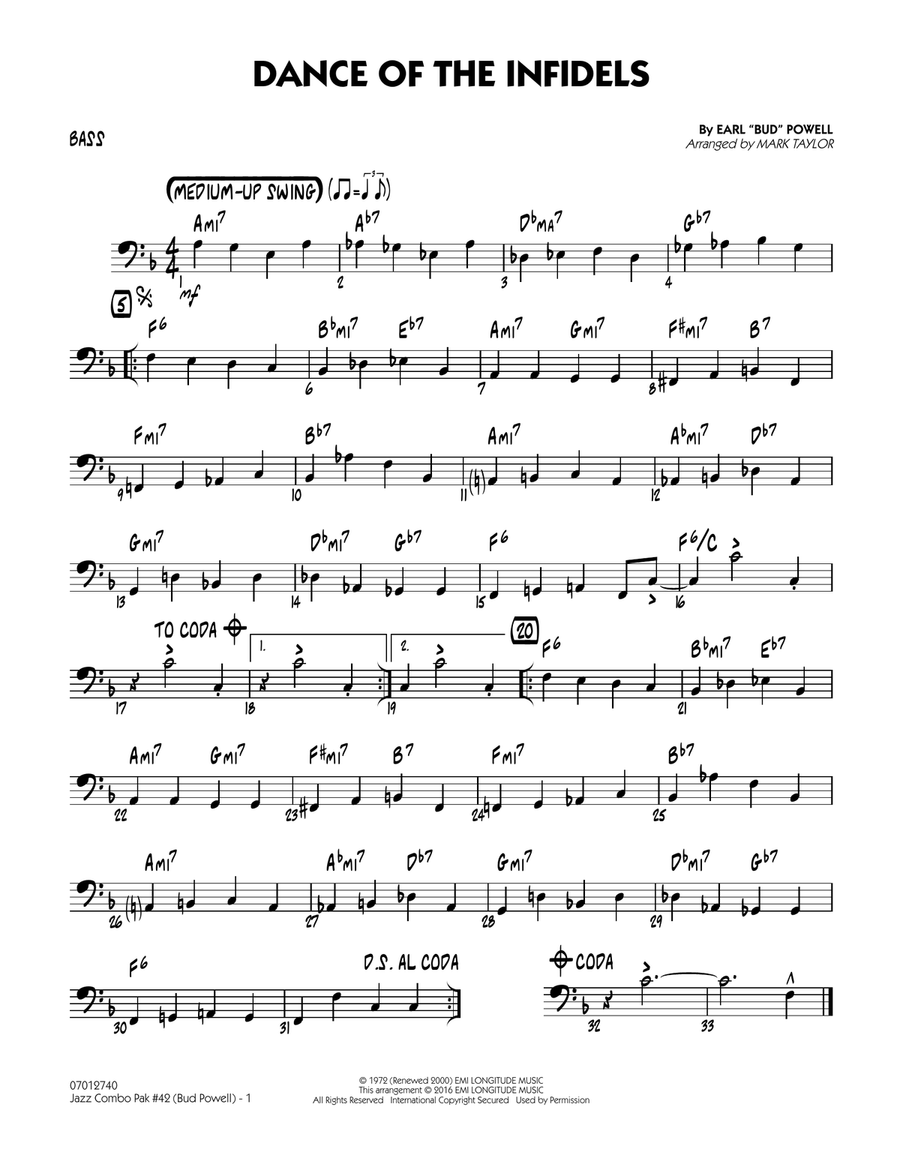 Jazz Combo Pak #42 (Bud Powell) - Bass