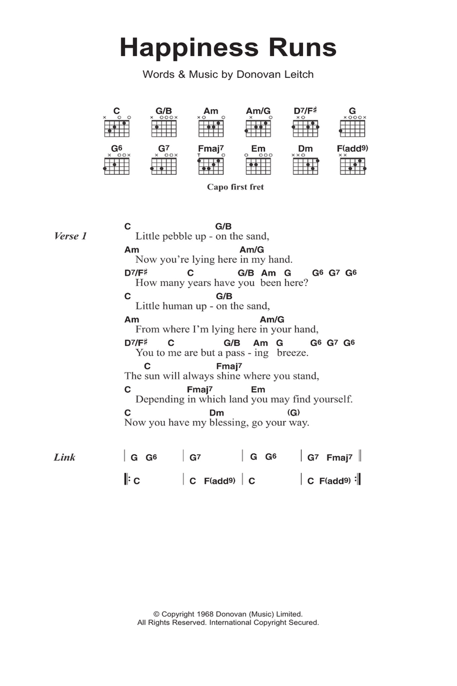 Happiness Runs Acoustic Guitar scores gallery preview page 1