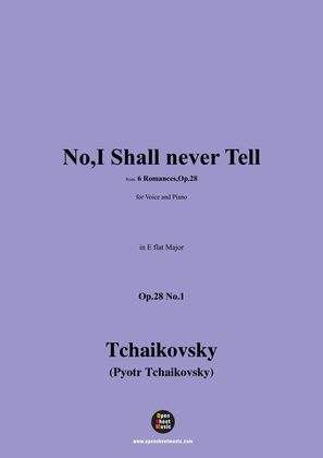 Book cover for Tchaikovsky-No,I Shall never Tell,in E flat Major,Op.28 No.1