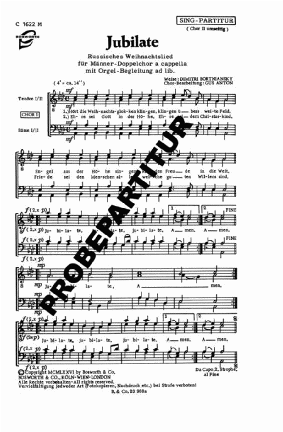 Jubilate Men's Choir scores gallery preview page 1