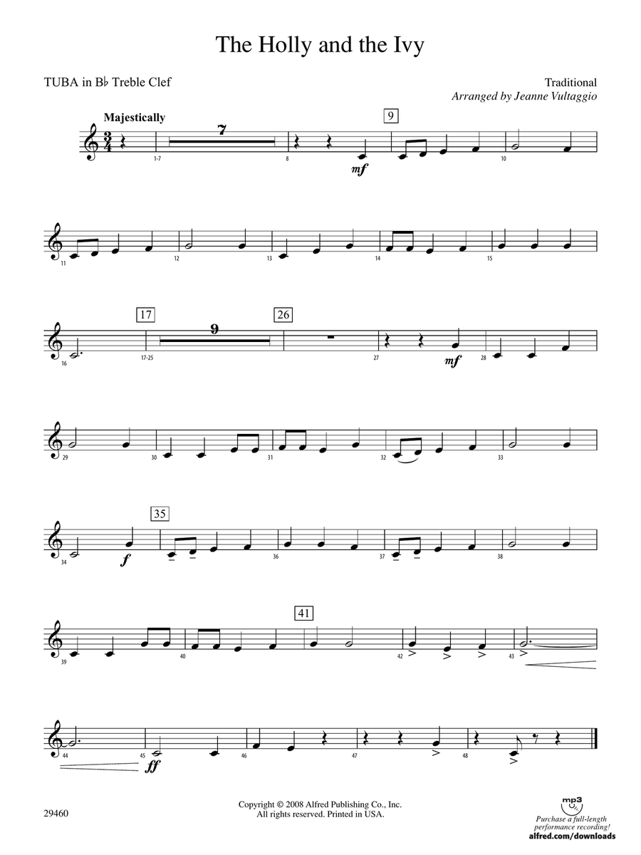 The Holly and the Ivy: (World Part) B-flat Tuba T.C.