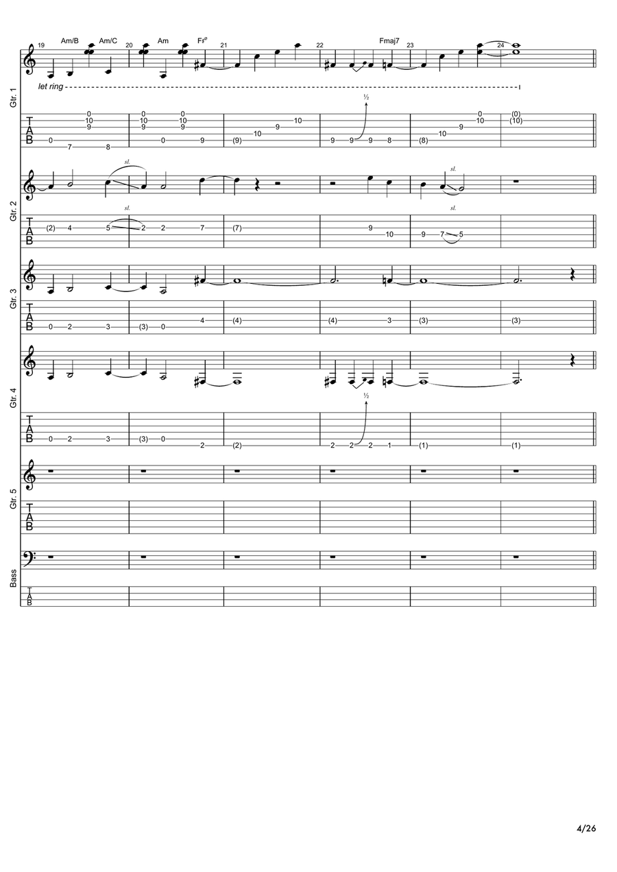 The Pretender Guitar Ensemble scores gallery preview page 4